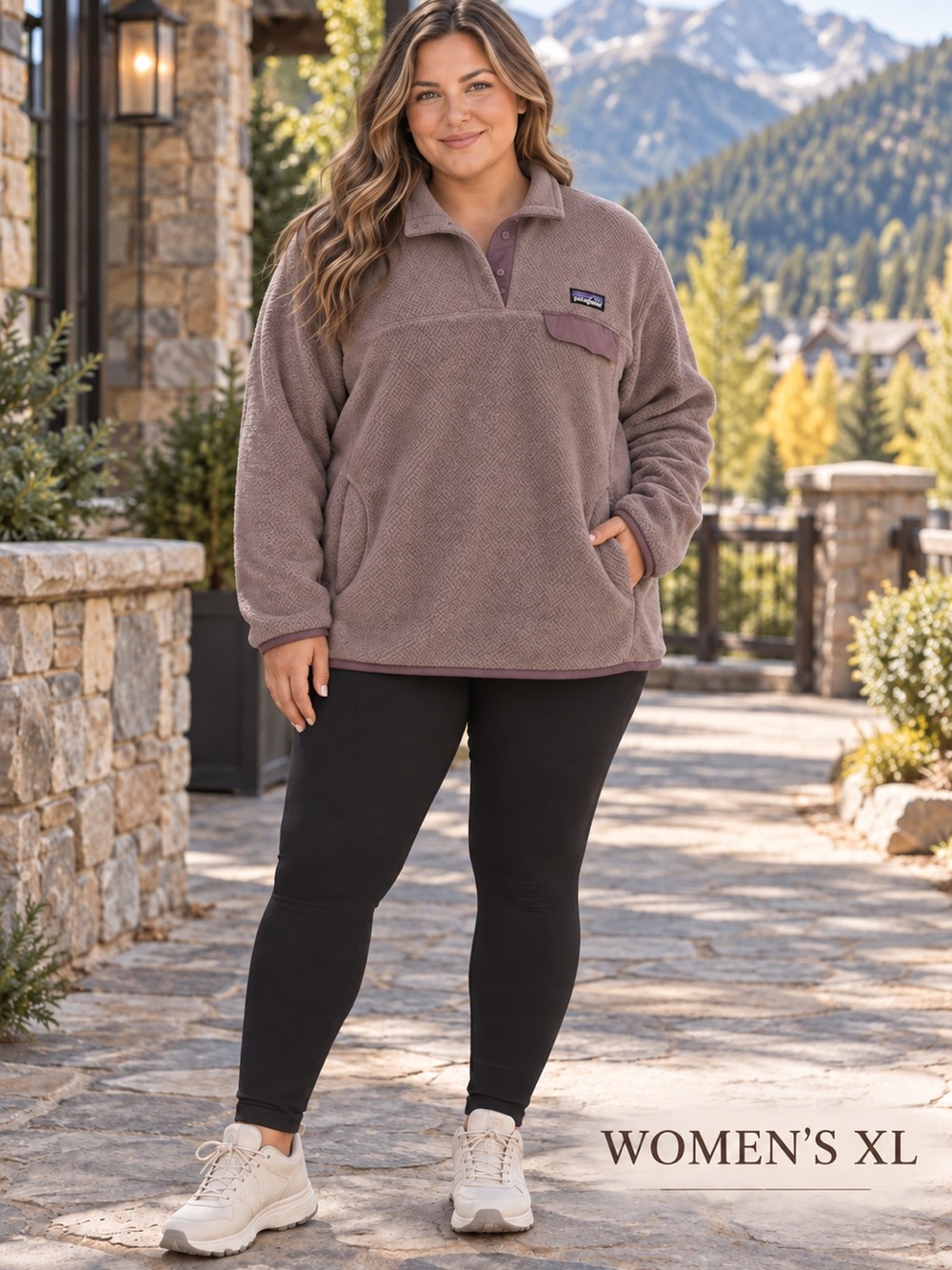 Patagonia Women's XL Plush Popover Fleece Pullover - Taupe